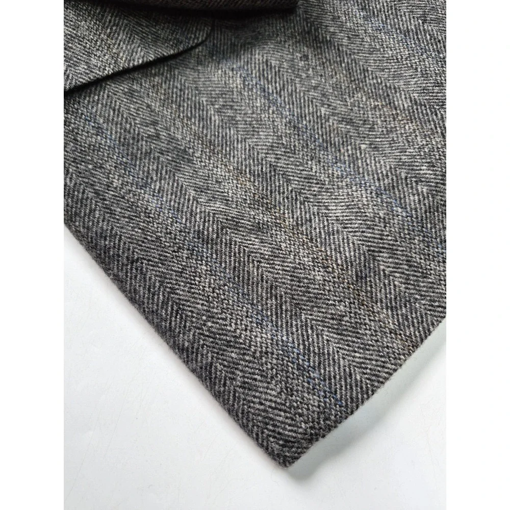 Croft & Barrow Vintage 44R Gray Wool Herringbone Blazer Mens 2 Button Sport Coat
